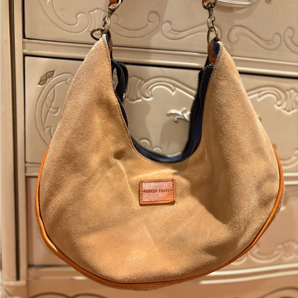Parker Thatch Tan Suede Hobo Bag